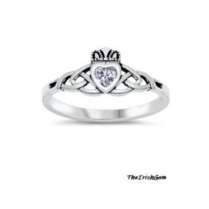 Irish Weave Claddagh Ring 925 Silver